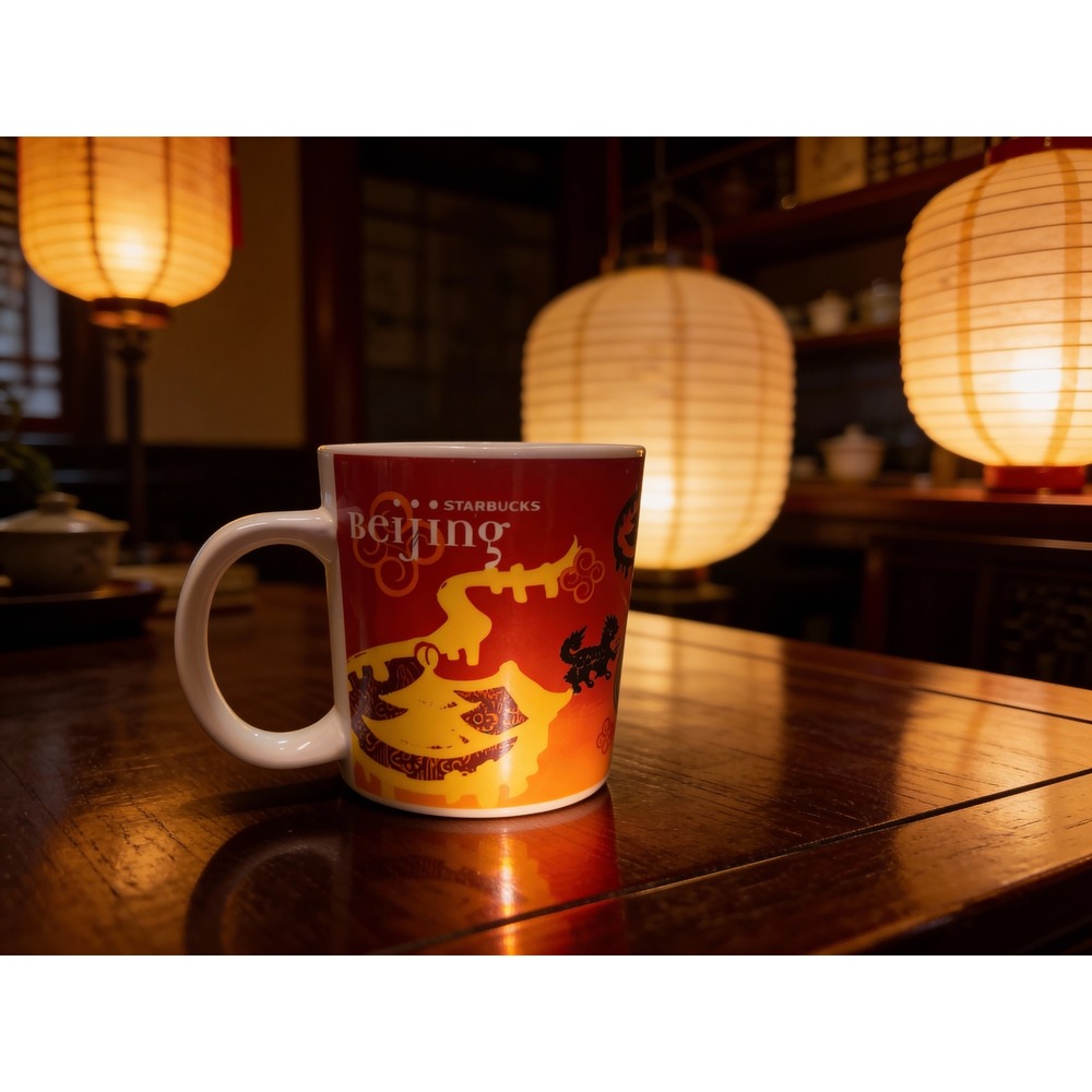VNT Starbucks Mug Beijing Dragon Lantern Design Ceramic Coffee Cup‎ cottage y2k